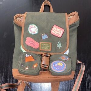 Loungefly Olive & Brown Peanuts Beagle Scouts Backpack